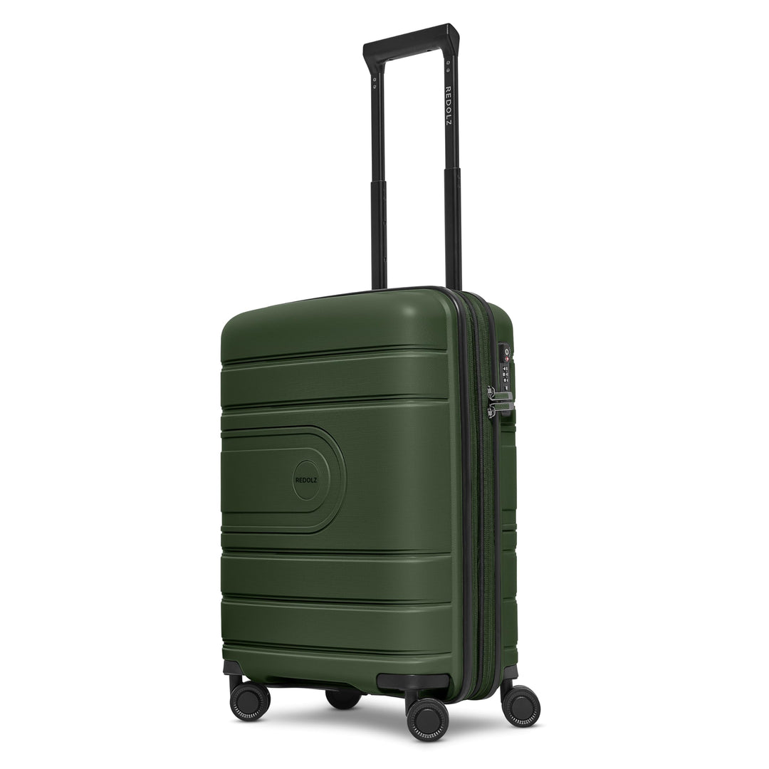 REDOLZ Hartschalen Kabinen-Koffer | Kleiner Trolley 40 x 20 x 55 cm mit Dehnfalte aus hochwertigem,