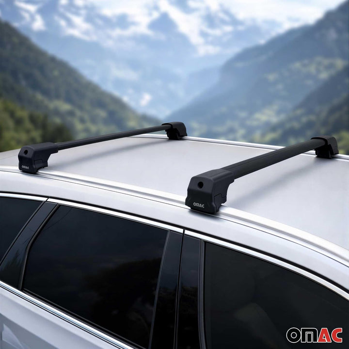 Dachträger kompatibel mit Mitsubishi Outlander 3 2012-2021 Alu Schwarz TUV ABE 2X, Schwarz
