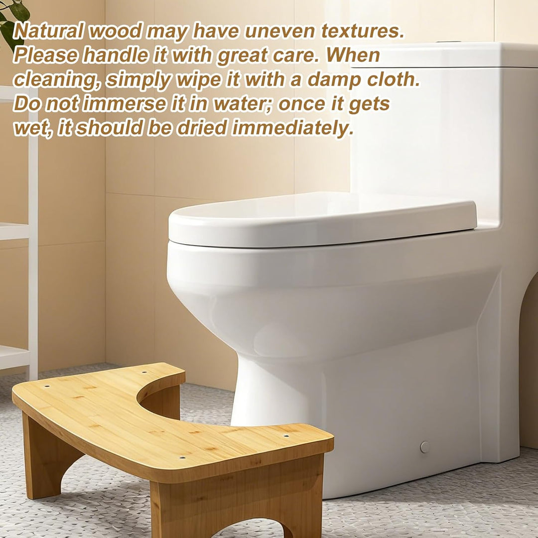 Toilettenhocker Holz WC Hocker Erwachsene Kinder, 37×20×17cm Ergonomisch Toilettenhocker, Klohocker