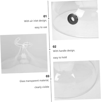 Cabilock Glashaube Tassenabdeckungen Für Getränke Tortenständer Glas Bäckerei Dessert Rauchglasabdec