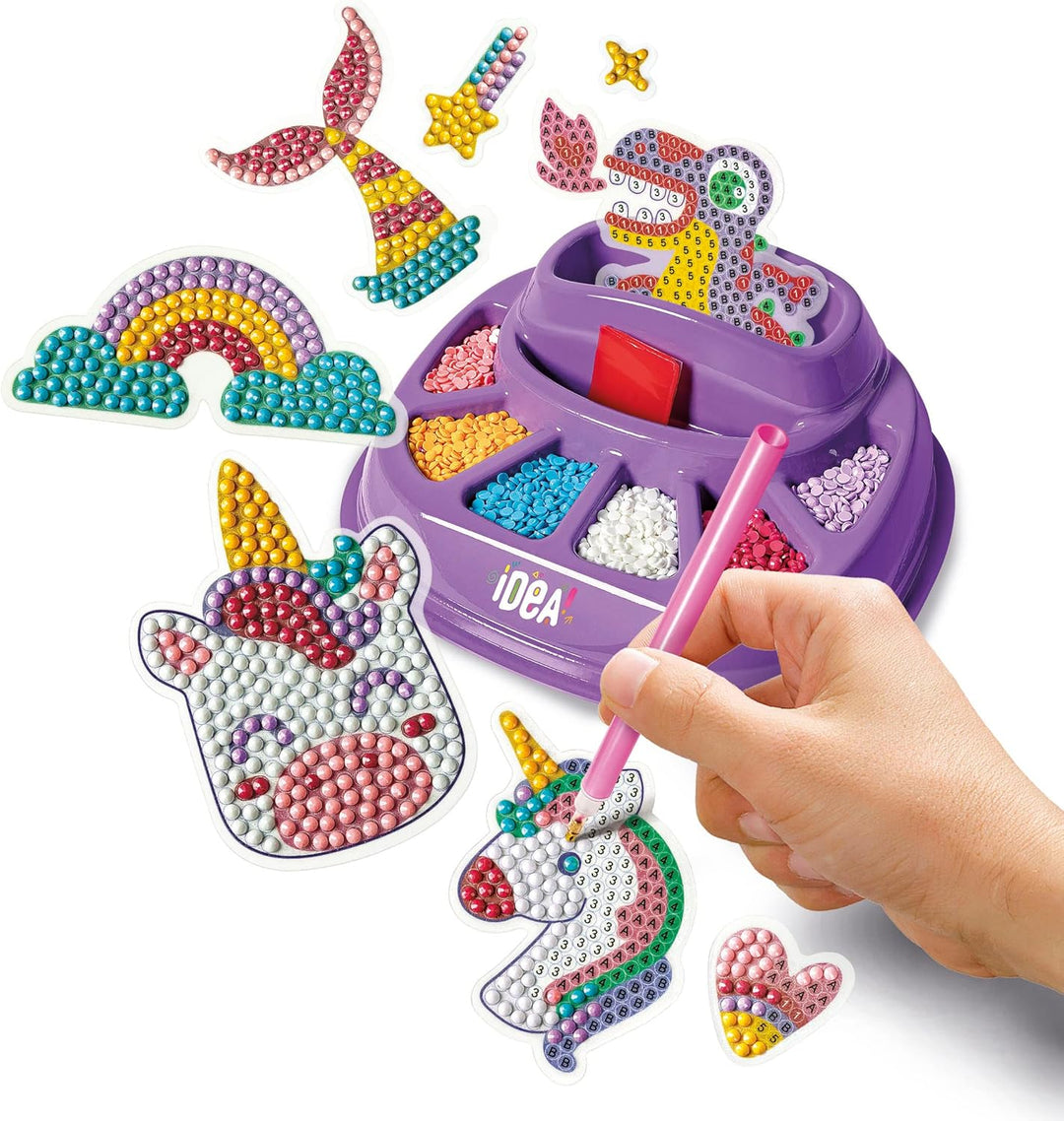 Clementoni Idea – Sparkly Creations Game Icons, Diamond Art, kreatives Spiel für Kinder ab 7 Jahren,