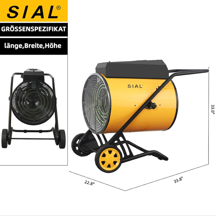 SIAL Industriell Heizlüfter 30000W, 400V - Elektrische Heizung - Heizstrahler Bauheizer - Heizgebläs