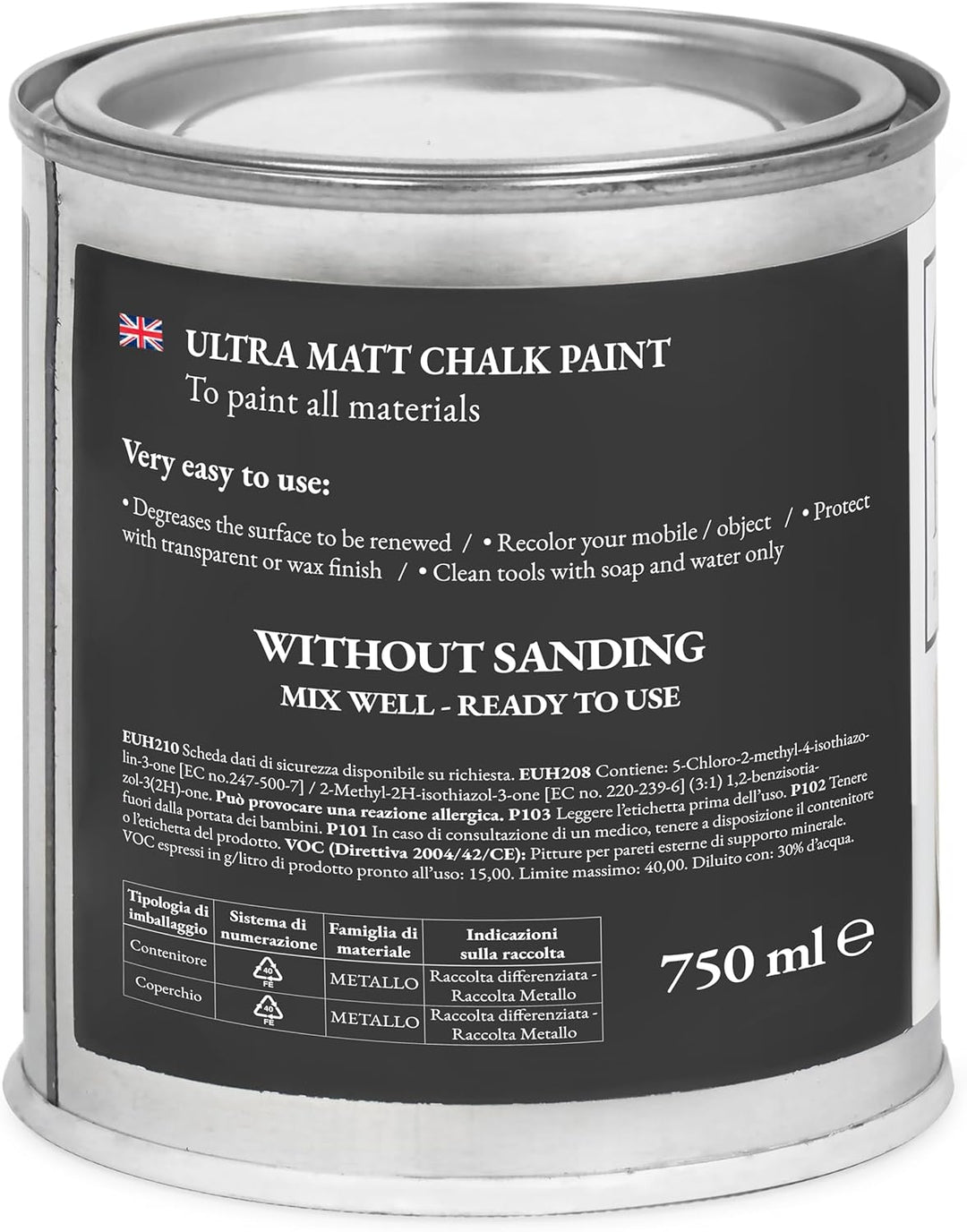 Chalk Paint Everything® Sabbia Kreidefarbe Wasserbasis für Alle Oberflächen einfach zu verarbeiten o