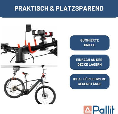 Pallit Elektrischer Fahrradlift BIKELIFT | 100 kg Tragkraft | 3000 mm Hubhöhe | Fahrradhalterung für