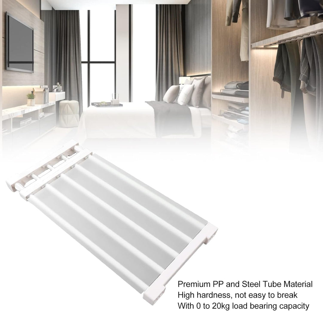 Mumusuki Closet Tension Shelf Rod, Metal Storage Rack Cabinet Organizer DIY Divider Separator Shelfs