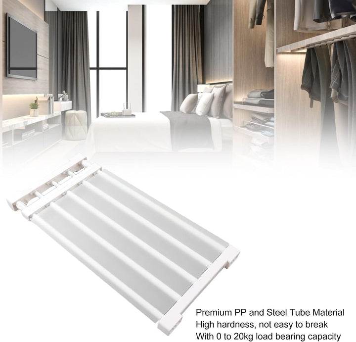 Mumusuki Closet Tension Shelf Rod, Metal Storage Rack Cabinet Organizer DIY Divider Separator Shelfs