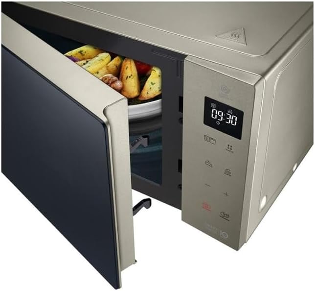 LG Electronics MH6535NBS Mikrowelle mit Grill | Smart Inverter Technologie | 1000 W | 25 L | 32 Auto