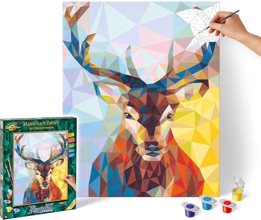 Schipper 609460737 Malen nach Zahlen - Polygon Art Hirsch - Bilder malen für Erwachsene, inklusive P