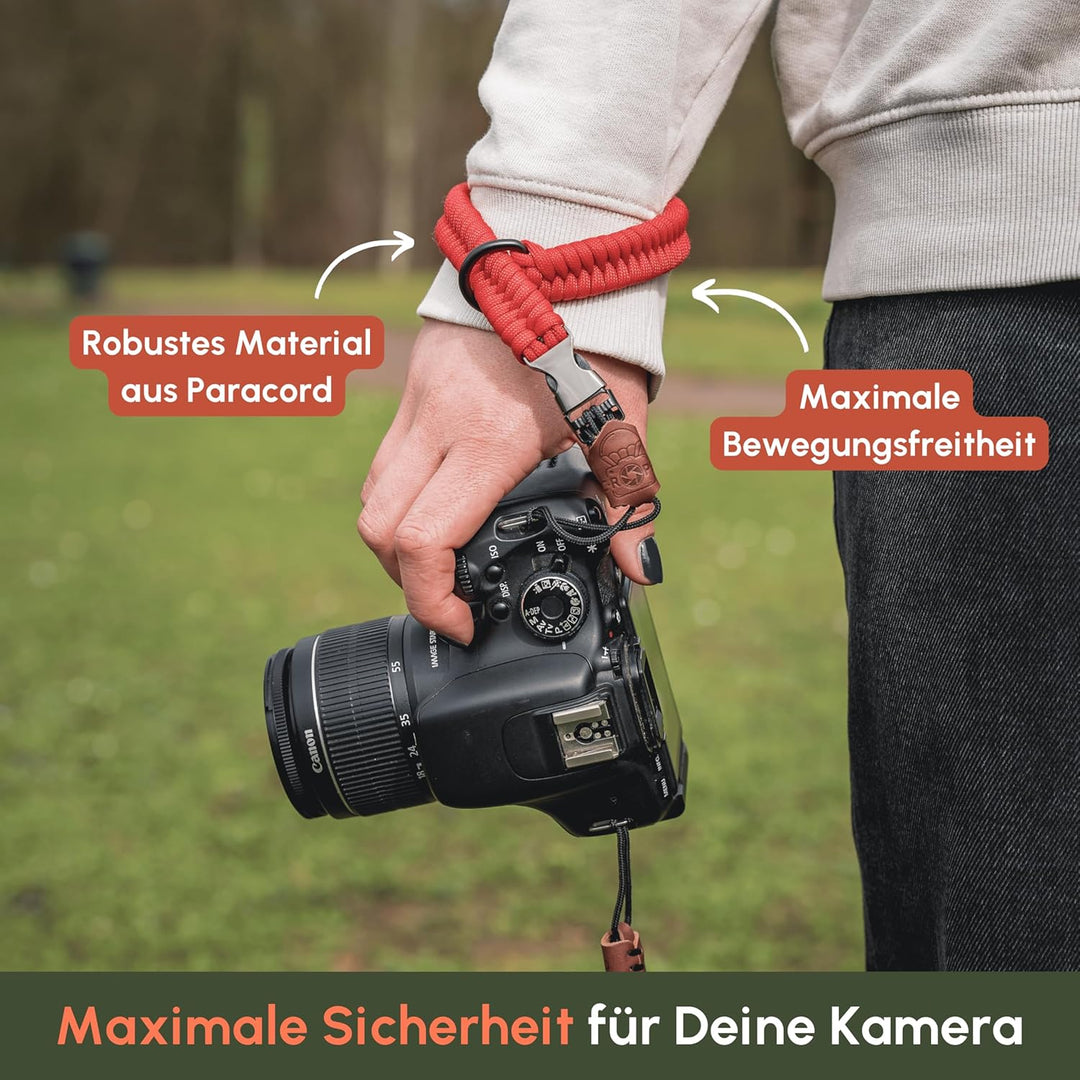 C-Rope Kamera Handschlaufe The Claw aus handgeflochtenem Paracord. Kameragurt mit Schnellverschluss-