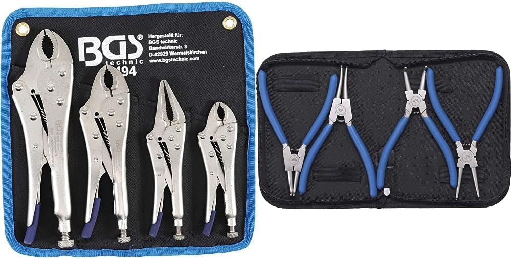 BGS 494 | Gripzangen-Satz | 4-tlg. | Gripzange 140/185 / 220 mm & 447 | Sprengringzangen-Satz | 4-tl