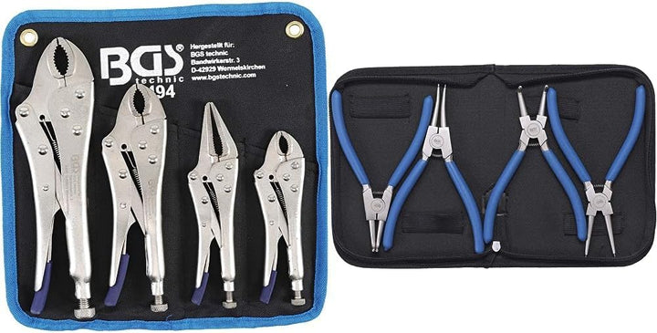 BGS 494 | Gripzangen-Satz | 4-tlg. | Gripzange 140/185 / 220 mm & 447 | Sprengringzangen-Satz | 4-tl