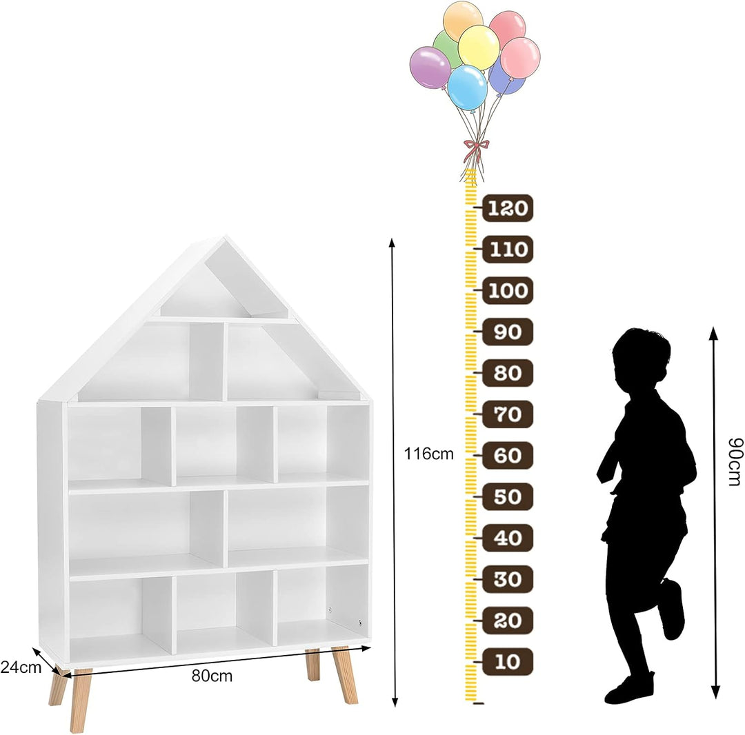 WOLTU Kinder Bücherregal Standregal Hausform Regal Kinderregal Aufbewahrungsregal für Kinder Kinderz