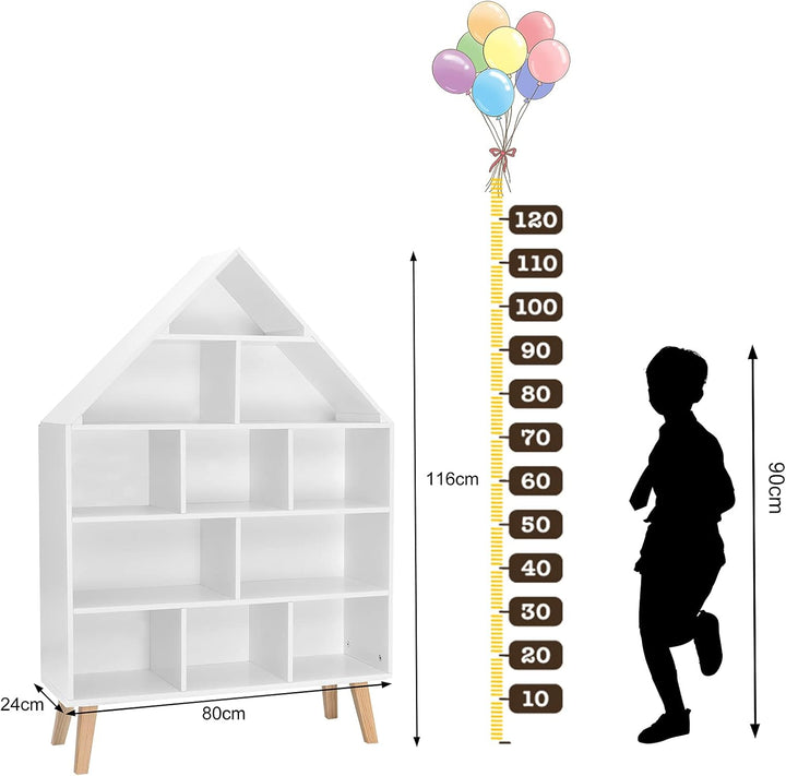 WOLTU Kinder Bücherregal Standregal Hausform Regal Kinderregal Aufbewahrungsregal für Kinder Kinderz