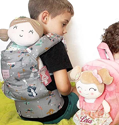 Bebamour Puppentrage für Mädchen, 3 in 1 weiches Tragetuch für Kinder, 100% Baumwolle Puppenzubehör(