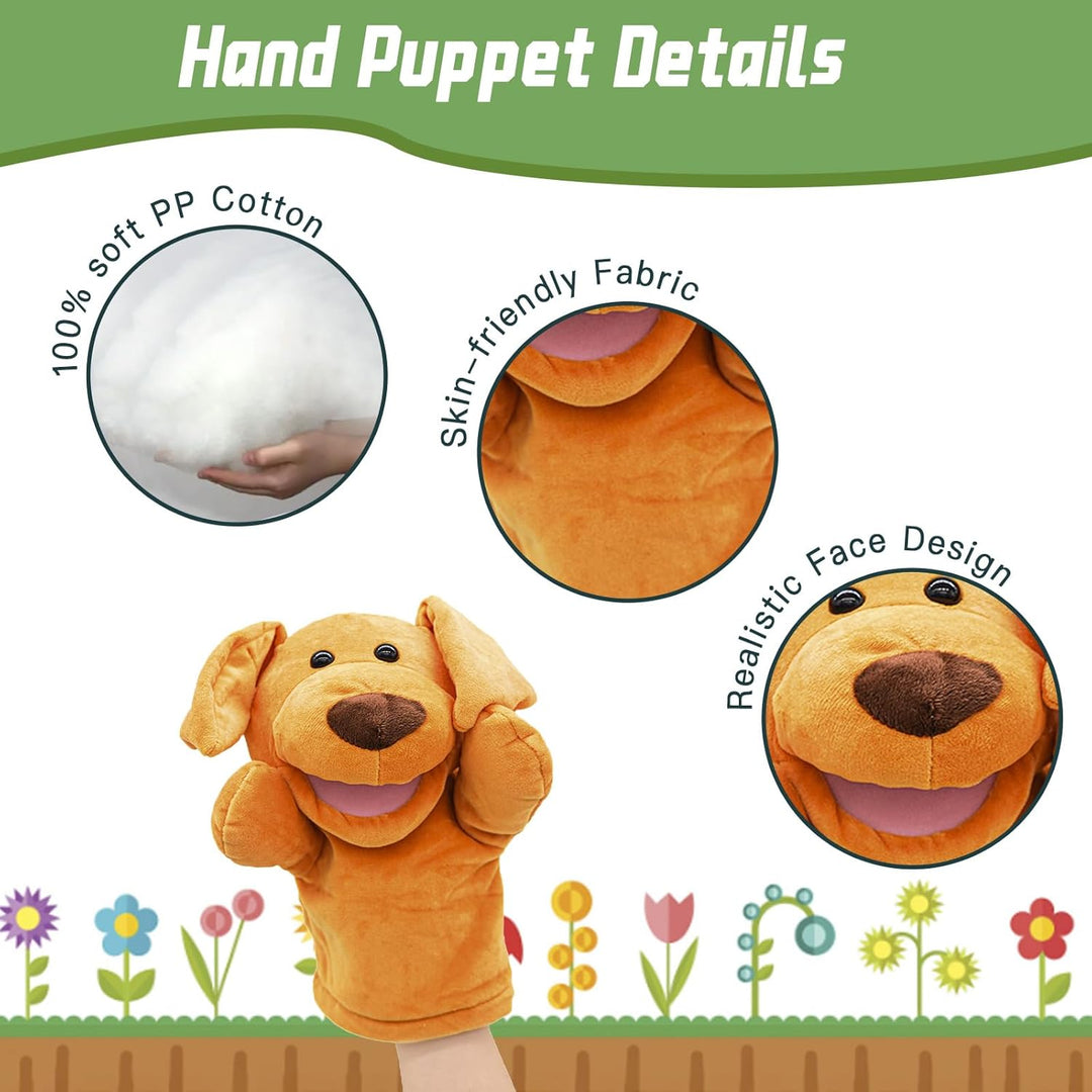 lilizzhoumax Hund Handpuppe Kuscheltier Tier Kawaii Niedliches Rollenspiel interaktives Früherziehun