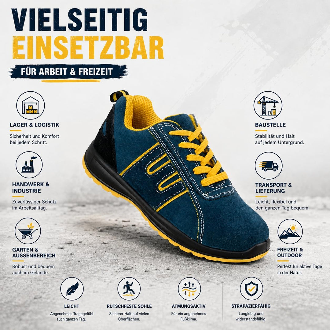 Urgent Arbeitsschuhe 212 S1 Sicherheitsschuhe Herrenschuhe 40 EU Blau, 40 EU Blau
