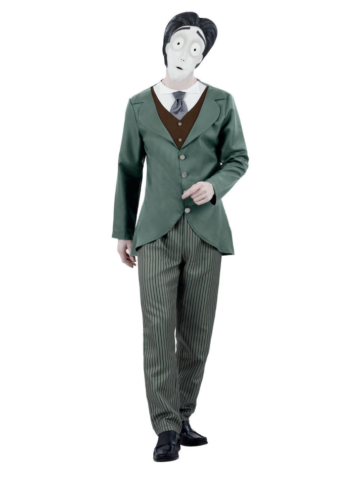 Smiffys Herren Corpse Bride, Victor Van Dort Groom Costume, Mask, Corpse Bride, Victor Van Dort Bräu