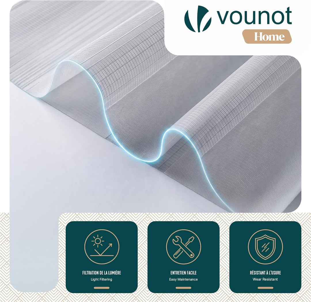 VOUNOT Doppelrollo klemmfix ohne Bohren, Duo Rollo Klemmrollo für Fenster und Tür, lichtdurchlässig