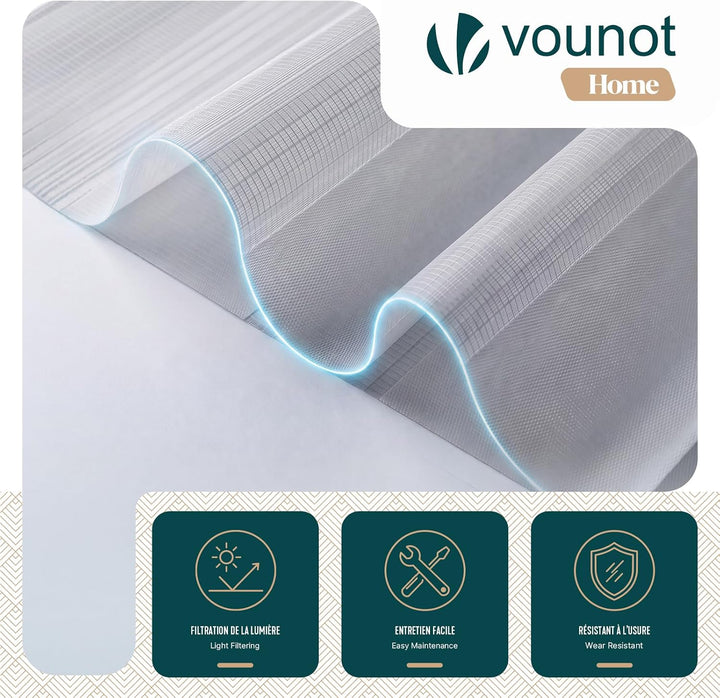 VOUNOT Doppelrollo klemmfix ohne Bohren, Duo Rollo Klemmrollo für Fenster und Tür, lichtdurchlässig