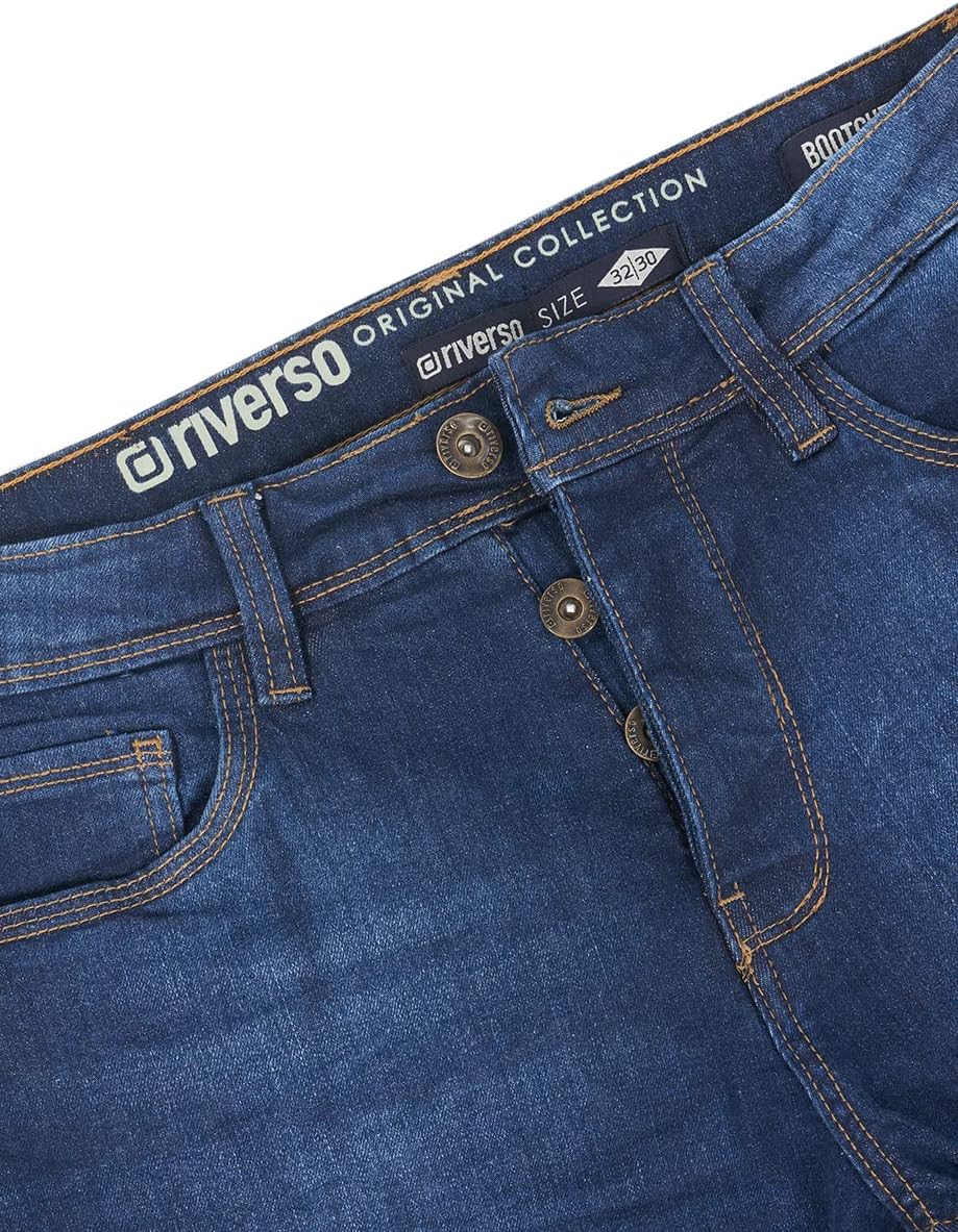 riverso Jeans Herren Stretch Bootcut RIVFalko Jeanshose Hose Denim Schwarz Blau Grau 29 30 31 32 33