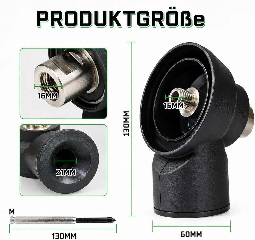 Staubabsaugung für Dosensenker M16, Absaugadapter für Bohrkrone 68/72/82 mm