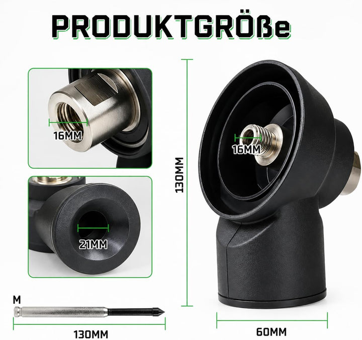 Staubabsaugung für Dosensenker M16, Absaugadapter für Bohrkrone 68/72/82 mm