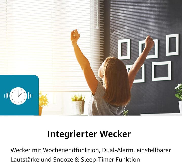 Karcher DAB 2420 - Stereo-Radiowecker DAB+ (DAB plus/UKW, Wecker mit Dual-Alarm, Sleep-Timer, LCD-Di