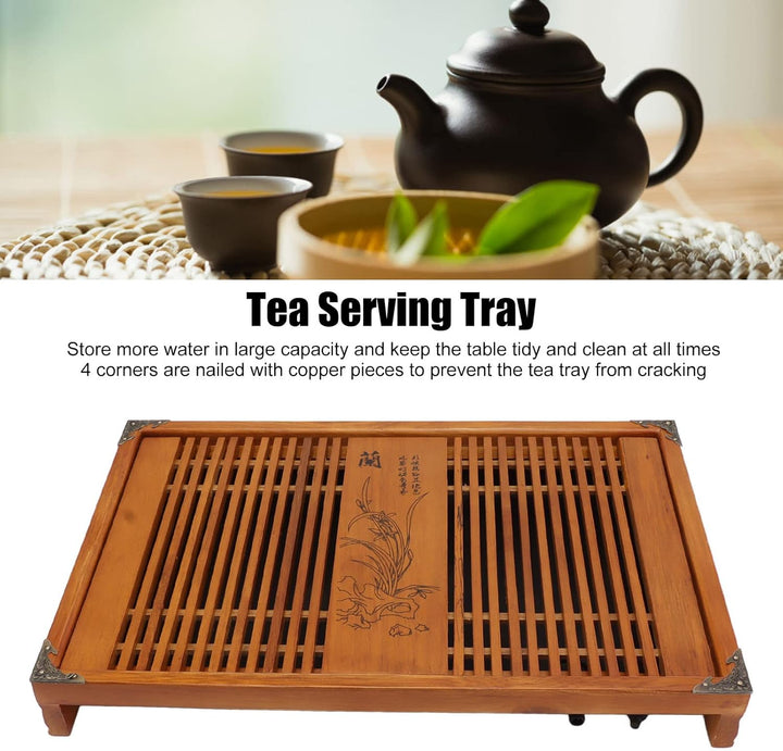 Restokki Teetablett Chinesisch Kungfu Teetablett, Abfluss, Wasserspeicher, Holz Teetisch für chinesi