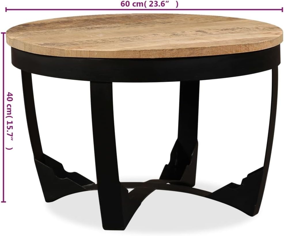 vidaXL Couchtisch Massivholz Kaffeetisch Wohnzimmertisch Beistelltisch Sofatisch Rund Tisch Wohnzimm