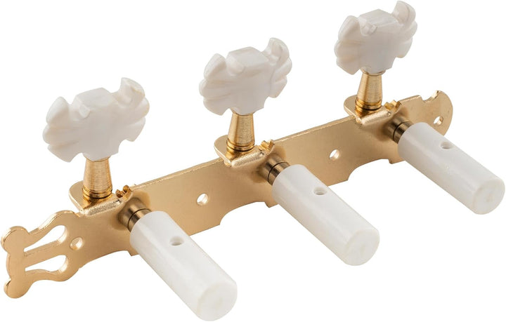 Musiclily Pro 3 auf einer Platte Lyra Style Mechaniken Set für Konzertgitarre,Gold Schmetterlingskno