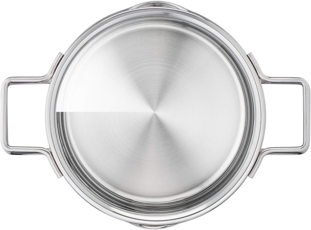 Tefal Nordica H852SA55 Stahl-Topfset mit Deckel 10-teilig, Topf: 18/20/24 cm, Kochtopf hoch 22cm, Ro