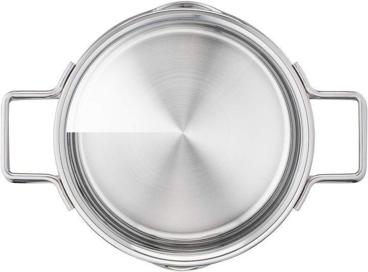 Tefal Nordica H852SA55 Stahl-Topfset mit Deckel 10-teilig, Topf: 18/20/24 cm, Kochtopf hoch 22cm, Ro