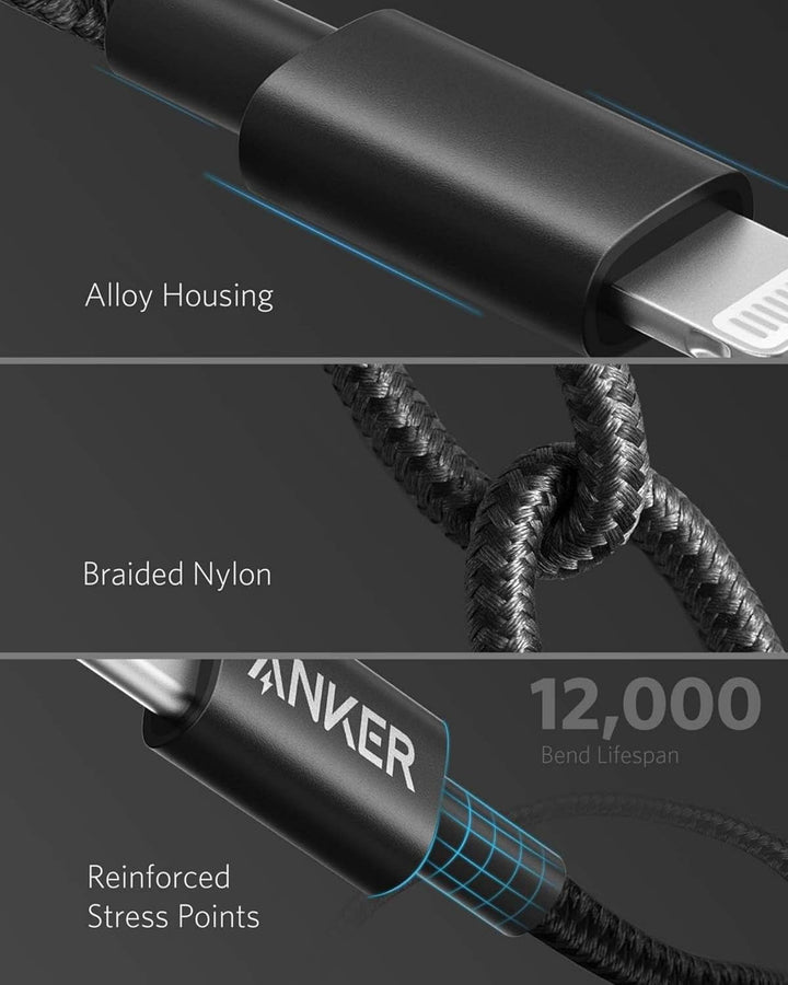 Anker USB C Lightning Kabel, 331 USB C auf Lightning Ladekabel 100cm, MFi zertifiziert, New Nylon Sc