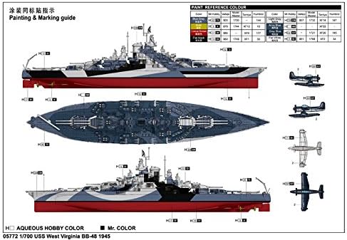 Trumpeter 05772 - Modellbausatz USS West Vigina BB-48 1945