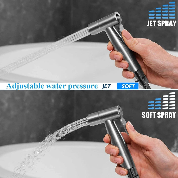 Bidet-Sprühgerät für WC, Handsprühgerät, Badezimmer-Sprühkopf-Set, Sprühaufsatz mit 144 cm Schlauch,