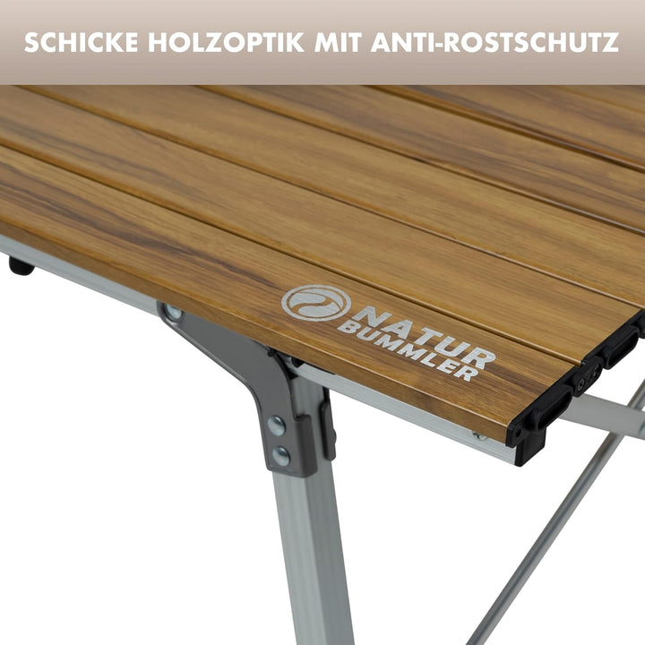 NATURBUMMLER Campingtisch klappbar höhenverstellbar [SOLID-LITEC+] federleichter Aluminium Klapptisc