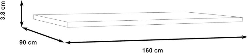 FORTE Tischsystem: Tischplatte aus Holzwerkstoff in Artisan Eiche, 160 x 3,8 x 90 cm Artisan Eiche D
