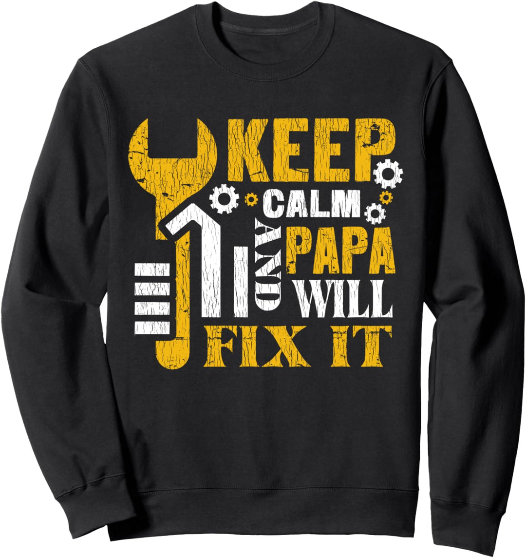 Papa wird es reparieren Stolze Familie Sohn Tochter Vater Sweatshirt