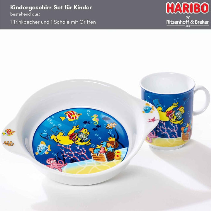 Ritzenhoff &amp; Breker Haribo Seaworld Kinder-Set 2-teilig – Becher 270 ml, Schale mit Griff – Spülmasc