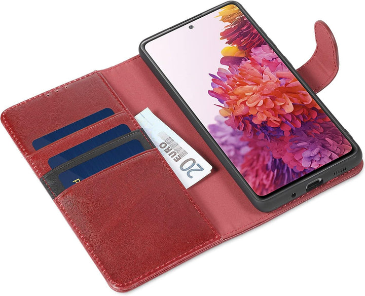 LENSUN Echtleder Hülle für Samsung Galaxy S20 FE 4G/5G, Handyhülle [Echtes Leder] [Magnetverschluss]