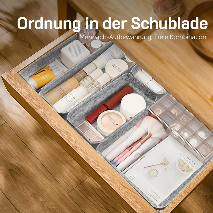 8 Stück Schubladen Organizer, Stapelbare Filz-Aufbewahrungsboxen, Schubladen Ordnungssystem für Schr
