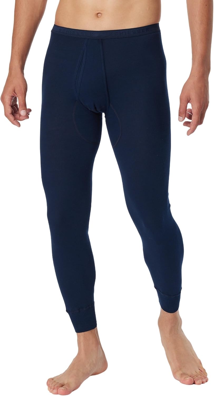 Schiesser Herren lange Unterhose mit Eingriff - Original Feinripp XL Navy_005135, XL Navy_005135