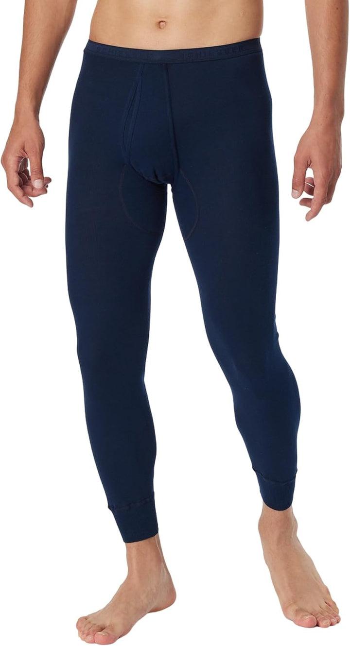 Schiesser Herren lange Unterhose mit Eingriff - Original Feinripp XL Navy_005135, XL Navy_005135