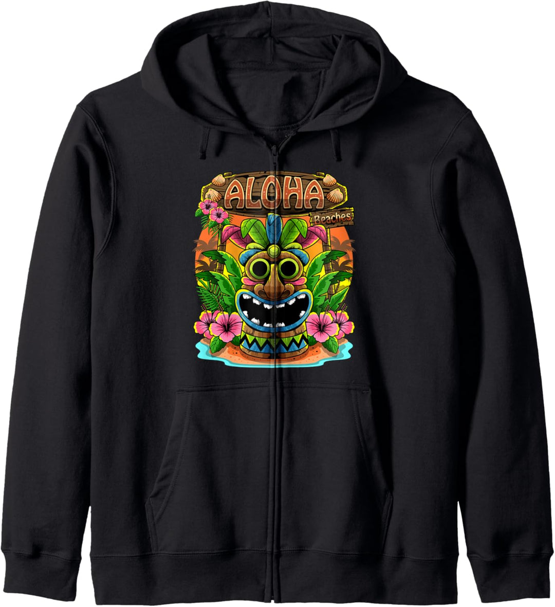 Aloha Strände Strandurlaubsausflug Hawaii Hawaii Hibiskus Kapuzenjacke