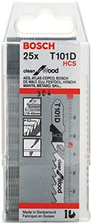 Bosch 25x Stichsägeblatt T 101 D (für weiches Holz, gerader Schnitt, Professional Zubehör Stichsäge)