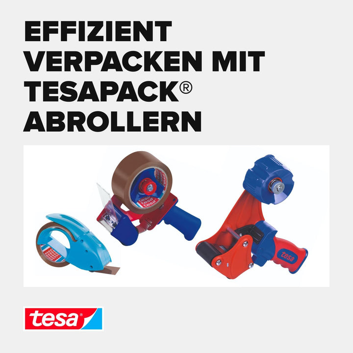 tesa Handabroller PREMIUM - professioneller, robuster Abroller für Klebebänder - für Paketbänder mit