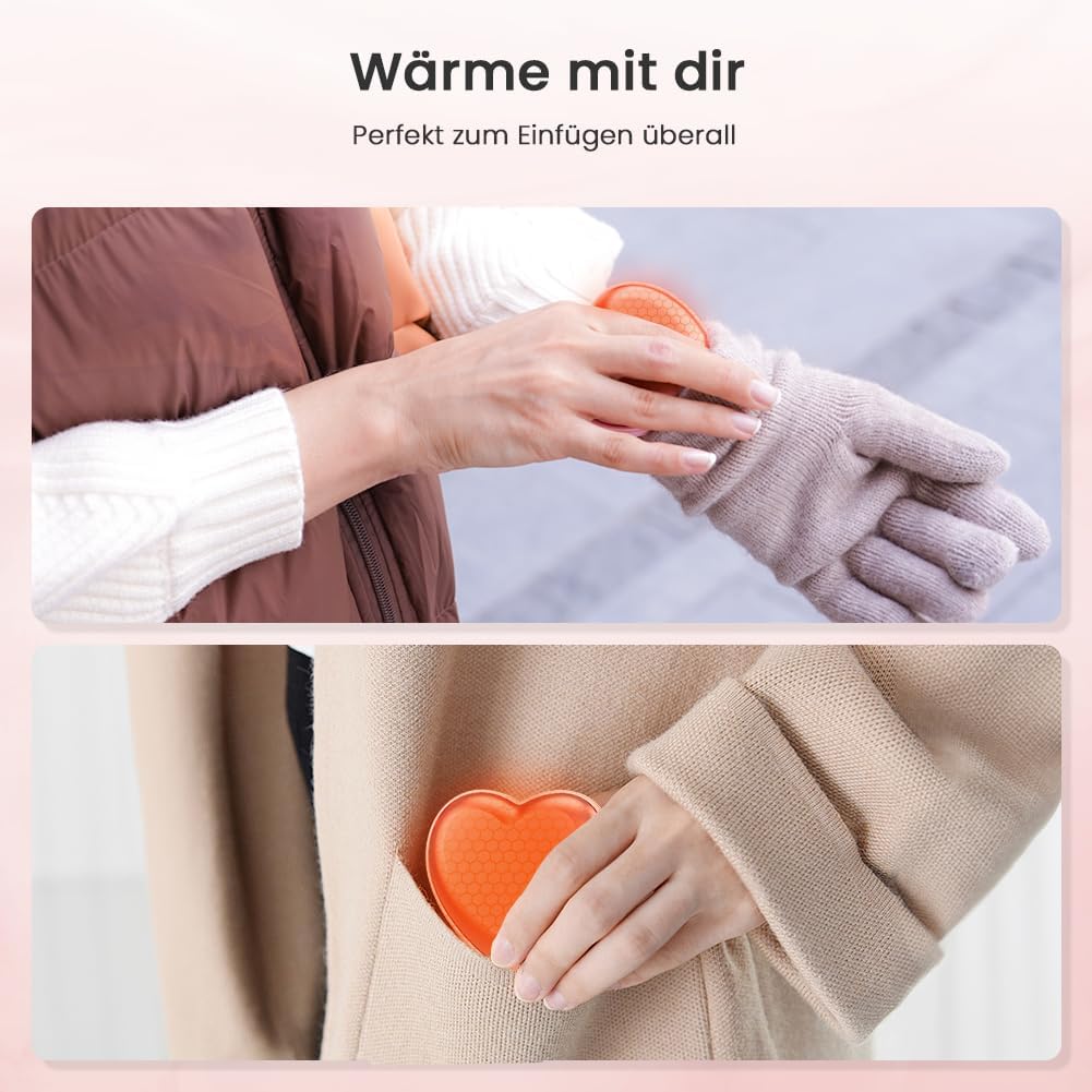 Handwärmer Wiederaufladbar - 2 Stück Herzförmige 5200mAh Elektrische Handwärmer - Strümpfe Stuffers