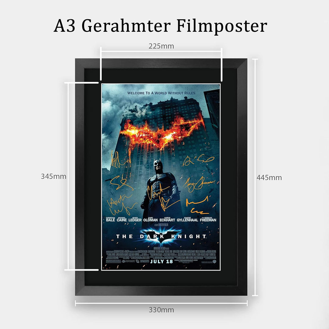 HWC Trading The Dark Knight Batman A3 Gerahmte Signiert Gedruckt Autogramme Bild Druck-Fotoanzeige G