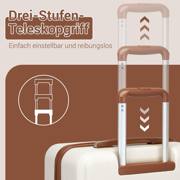 KONO Kofferset 3 Teilig Hartschale Leicht ABS+PC Koffer Handgepäck/Mittelgross/Gross Reisekofferset