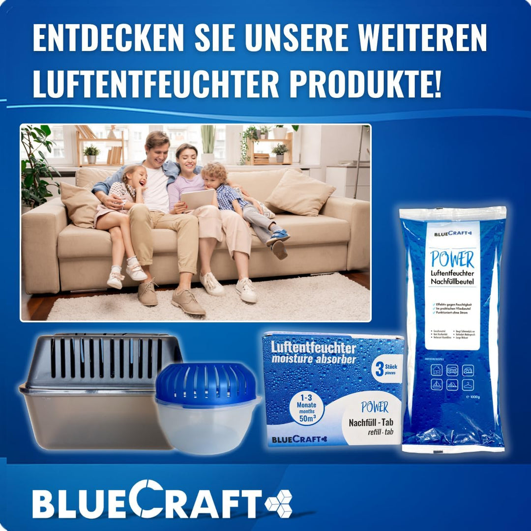 Bluecraft - 10x 1kg Luft-Entfeuchter Granulat Nachfüllpack im Vliesbeutel Raumentfeuchter ohne Strom